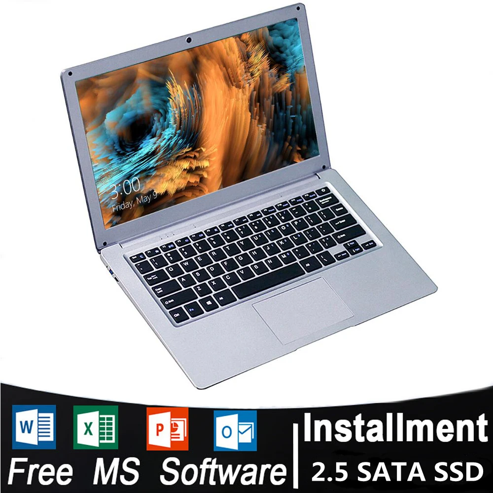 Cheap 14.1 inch  Laptop Windows 10 6GB LPDDR3 128GB 256GB  SATA SSD Small Portable Notebook Mini Intel Laptop