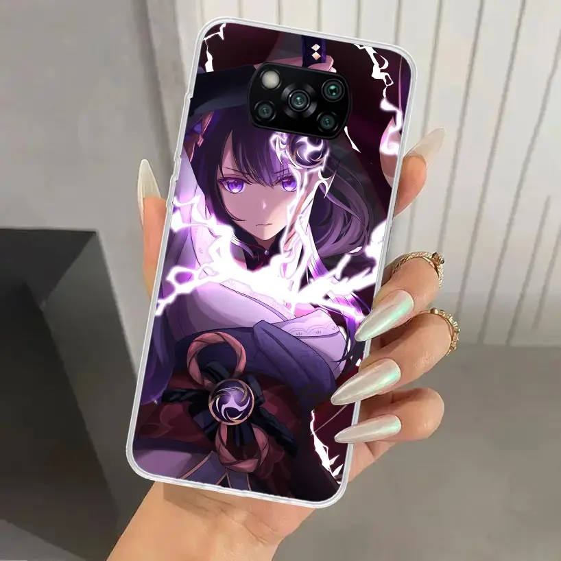 Чехол для телефона Raiden Shogun Genshin Impact Xiaomi Poco X6 X5 X4 X3 Nfc F6 F5 F4 GT F3 F2 Pro F1 M5S M4 M3