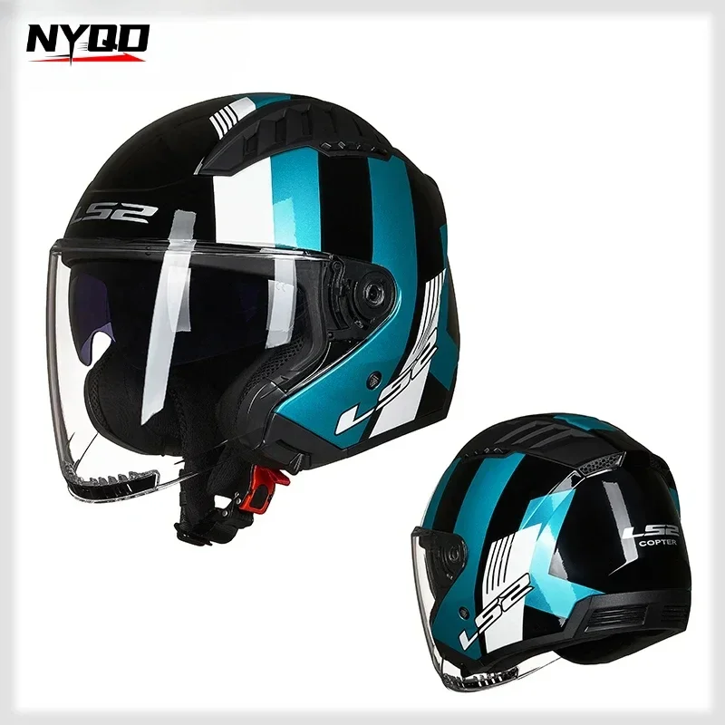 Capacete LS2 COPTER Ретро мотоциклетный шлем Ls2 OF600 Скутер с открытым лицом Винтаж