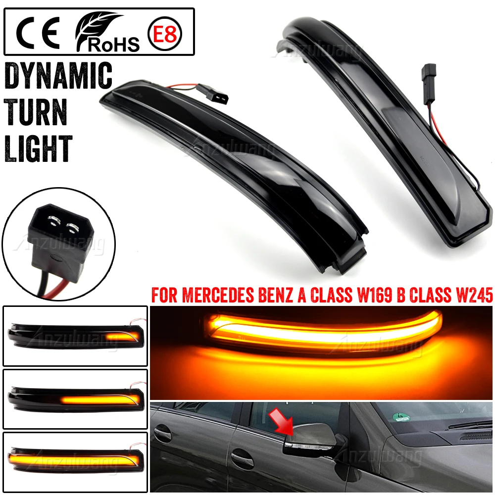 

2Pcs Dynamic LED Streamer Strip Turn Signal Light Sequential Blinker Indicator Lamp For Mercedes Benz A B Class W169 W245 08-12