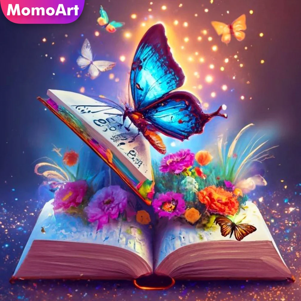 Momoart 5D DIY алмазная живопись книжный пейзаж полный квадрат круглый цветок