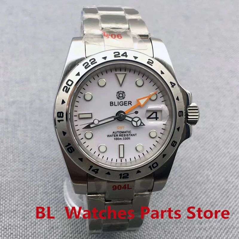 

BLIGER 40mm NH34A(GMT) DG3804 Automatic Men Watch Jubilee/Oyster Bracelet Sapphire Glass Luminous
