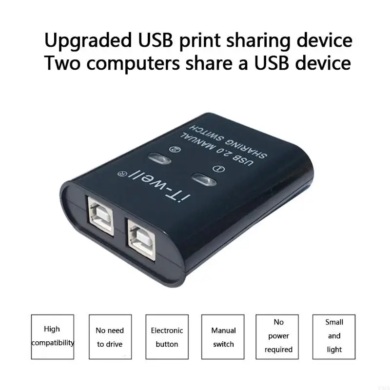 P9FA USB 2.0 Ручной обмен переключателем Принчика Устройства 2 в 1 Out Splitter
