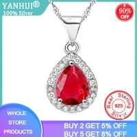 yanhui water drop created ruby pendant necklace tibetan silver s925 gemstones choker statement necklace for women with gift box