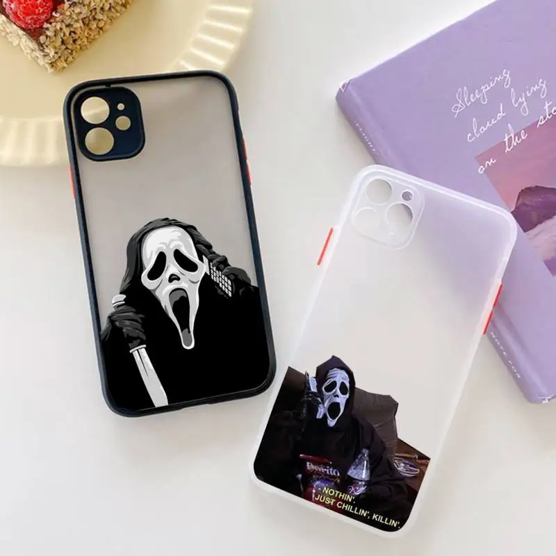

Ghostface horror Scream art pattern Phone Case matte transparent For IPhone 11 13 Mini 12 Pro Max Xs X Xr 7 8 Plus