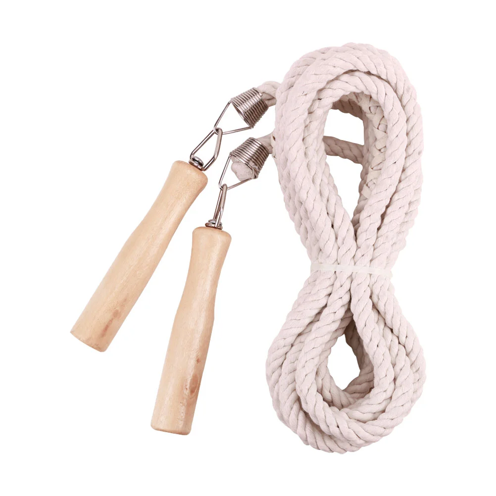 

Long Jump Rope with Wooden Handle Cotton Skipping Rope Team Group Double Jumping Rope for School and Outdoor Activity 5m