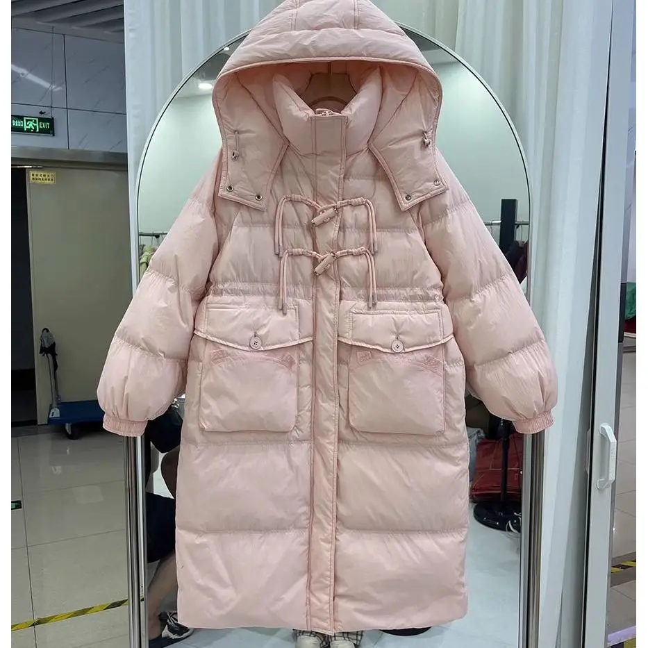 Зимняя одежда 2024 новинка утепленная куртка выше колена средней длины с хлопковой