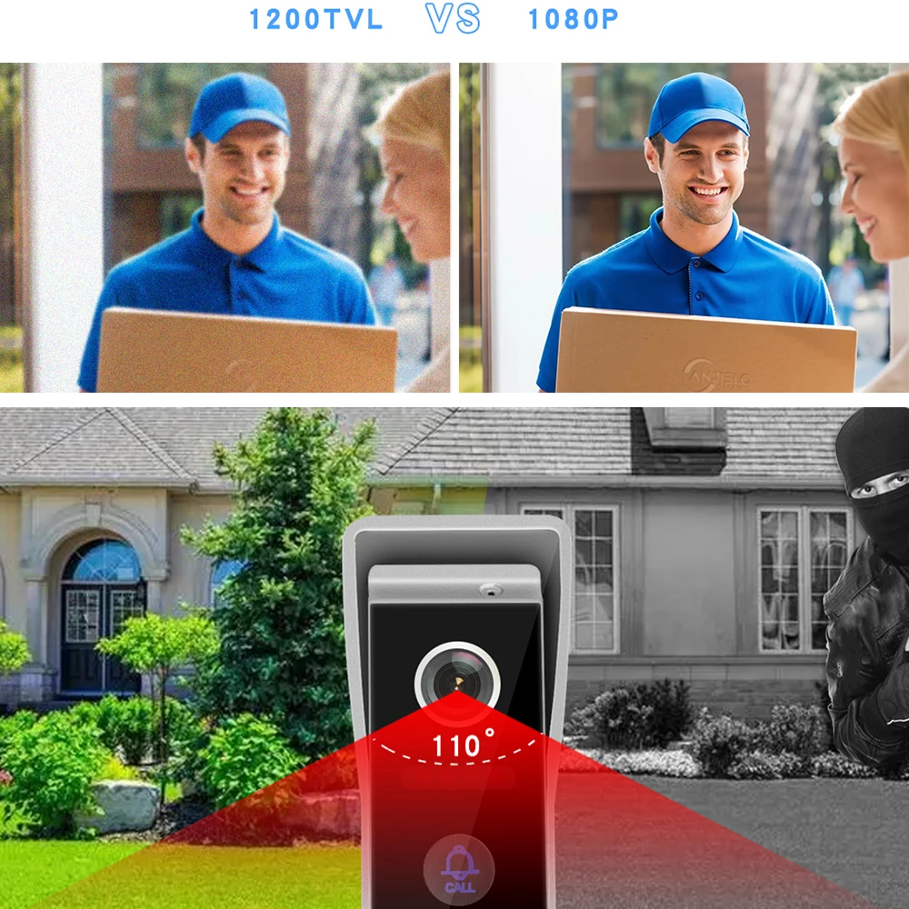 Pаспродажа Дверной видеодомофон для дома Tuya, 7-дюймовый дверной звонок с настраиваемым звучанием и камерой, защита для умного дома Дешево Дверной видеодомофон для дома Tuya, 7-дюймовый дверной звонок с настраиваемым звучанием и камерой, защита для умного дома