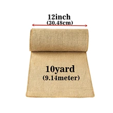 KingNoteCatt Neat Sewing Jute Burlap Table Runner for Wedding Party Decoration 12inchx10yards No-Fray Natural Hessian Rolls