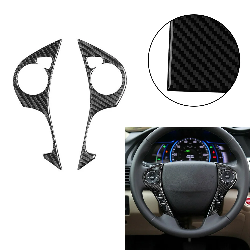 

Steering Wheel Button Cover Decoration Car Steering Wheel Cover Trim Carbon Fiber Style