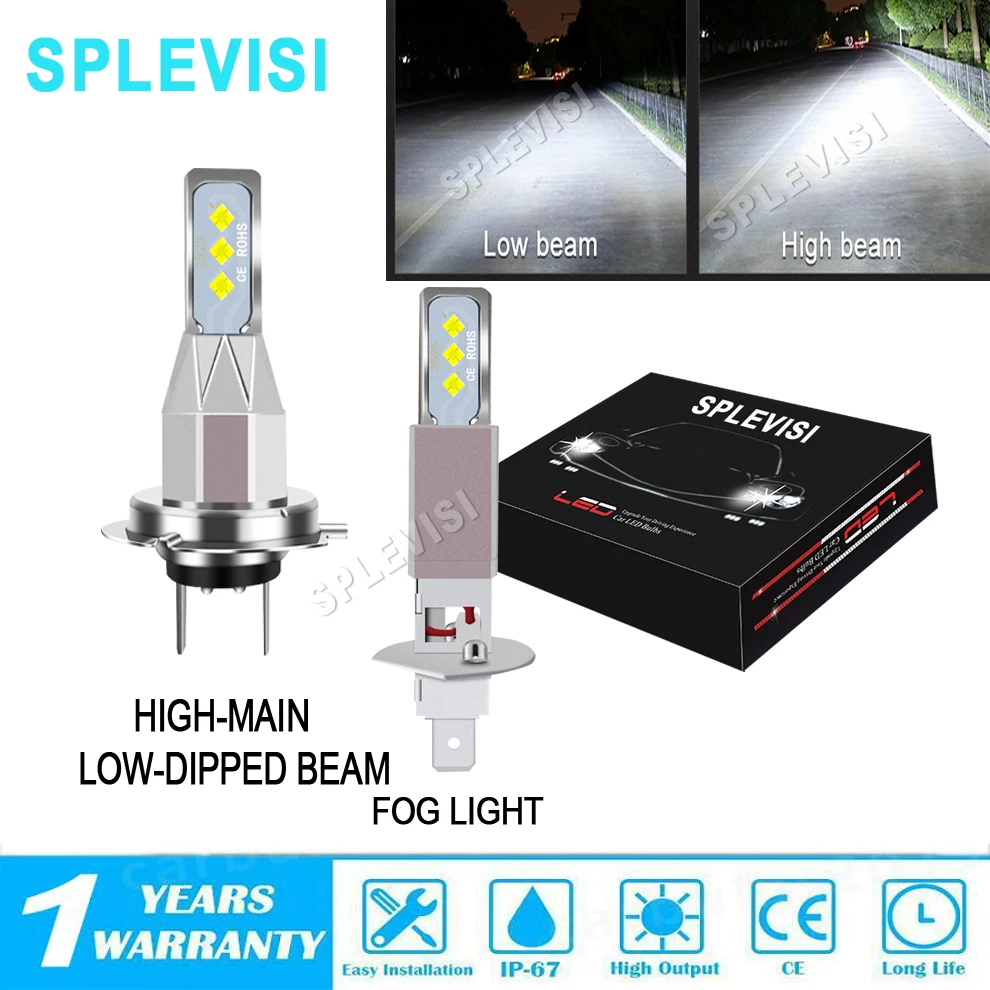 

CSP Chips 12V Auto Car LED Headlight Hi Low Bulbs Fog Car Light led lights for car For Peugeot 206 1998-2009 406 1995-2004