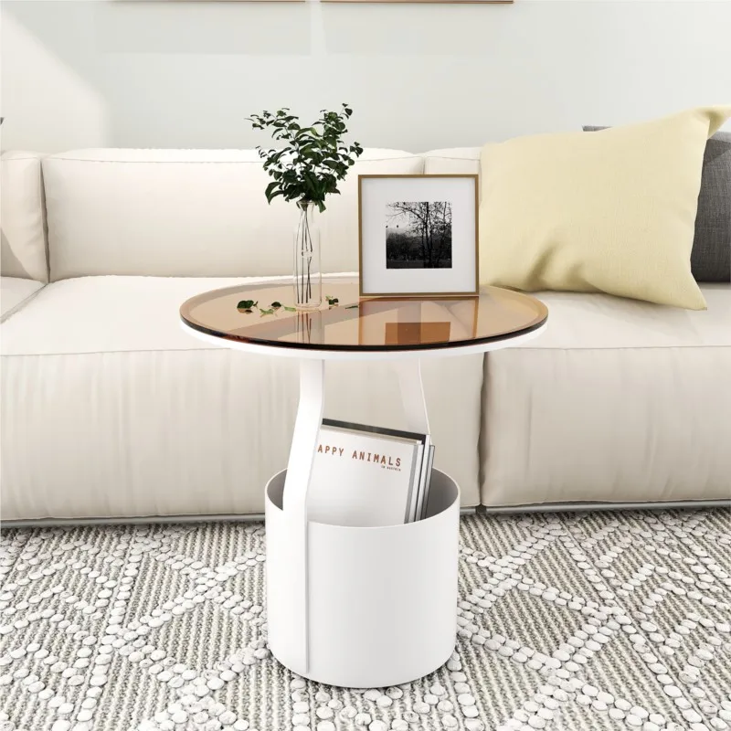 Круглый прикроватный столик с 2 столешницами дизайн в ассортименте