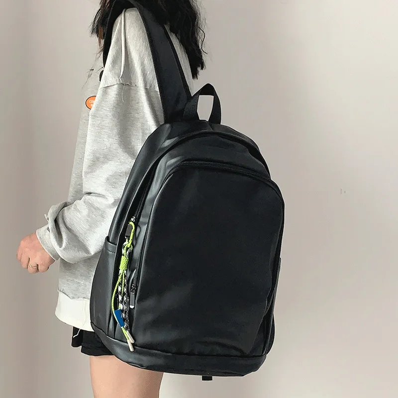 Advanced retro backpack simple texture soft leather large-capacity computer backpack male high school college student women's sc