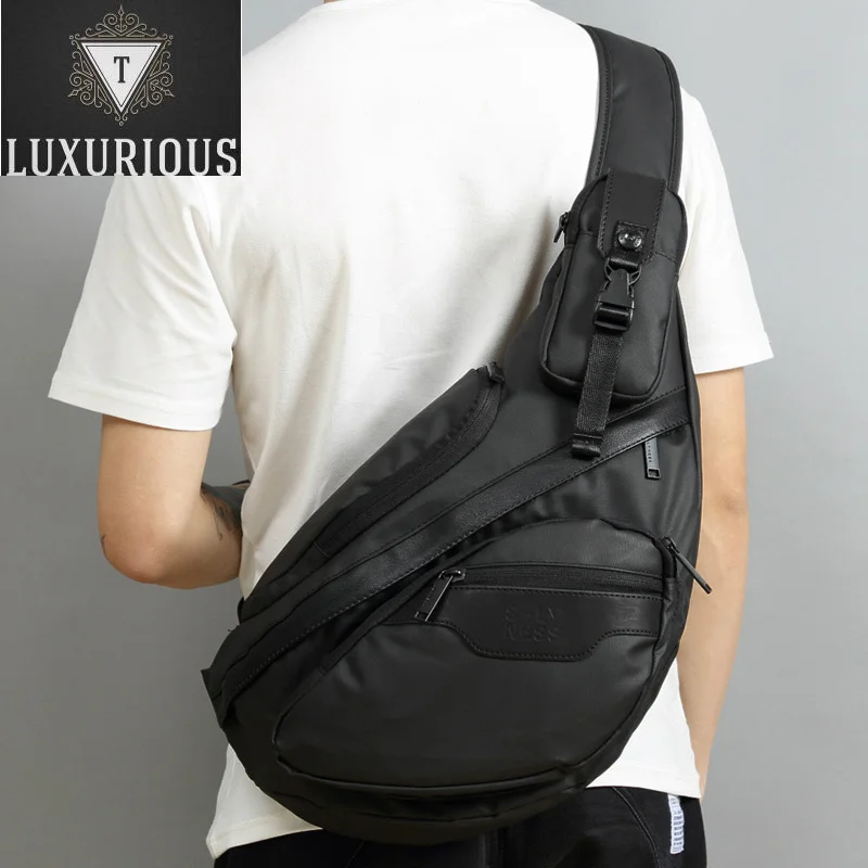 

High Quality Nylon Men Sling Backpack Day Pack Messenger Shoulder Bags Male Waterproof Cross Body Chest Bag Rucksack Knapsack