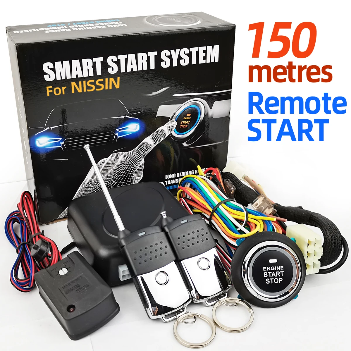 

For Nissin 150m Remote Starter car auto one-button push start stop engine keyless remote entry alarm system car accessories