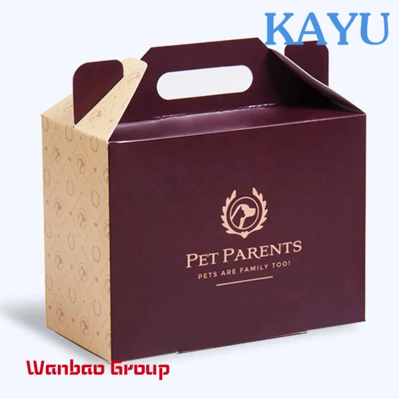 Customized Logo Printed Corrugated Cardboard Paper Packaging Gable Carton Gift Box With Handle