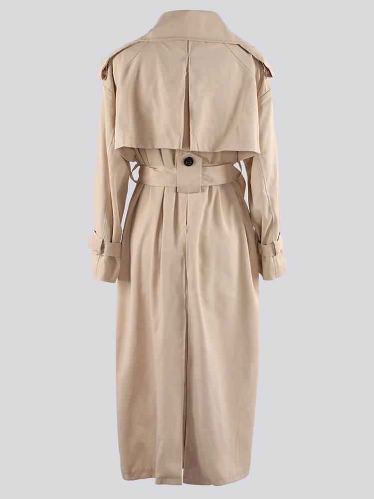 Nerazzurri Весна Осень Экстра Лонг Оверсайз Хаки Черный Струящийся Мягкий Плащ Для