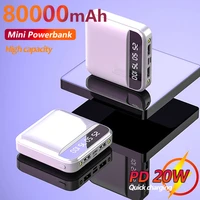 80000mAh Power Bank Portable Mini External Battery Charger USB Digital Display Powerbank for IPhone Xiaomi Samsung