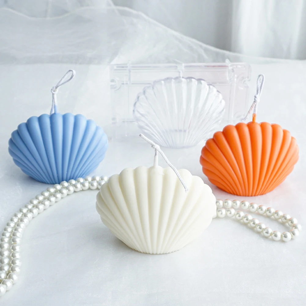 

New DIY Mold Small Shell Mould 3D Sea Shell Shape Candle Mold Plastic For Cake Pastry Baking Decorating Tools Handmade Soap Mold