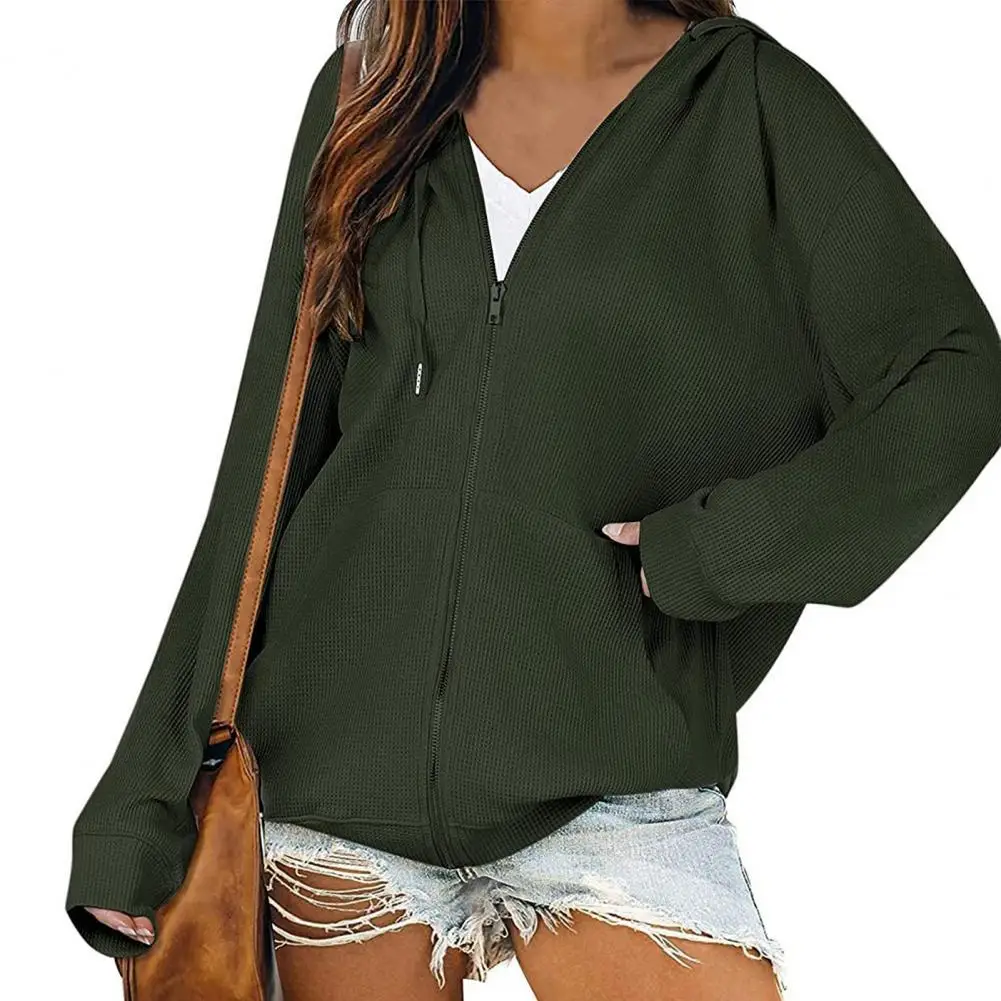 

Женский свитшот с длинным рукавом и капюшоном, осенне-зимний женский однотонный теплый Свитшот свободного кроя с капюшоном и застежкой-молнией