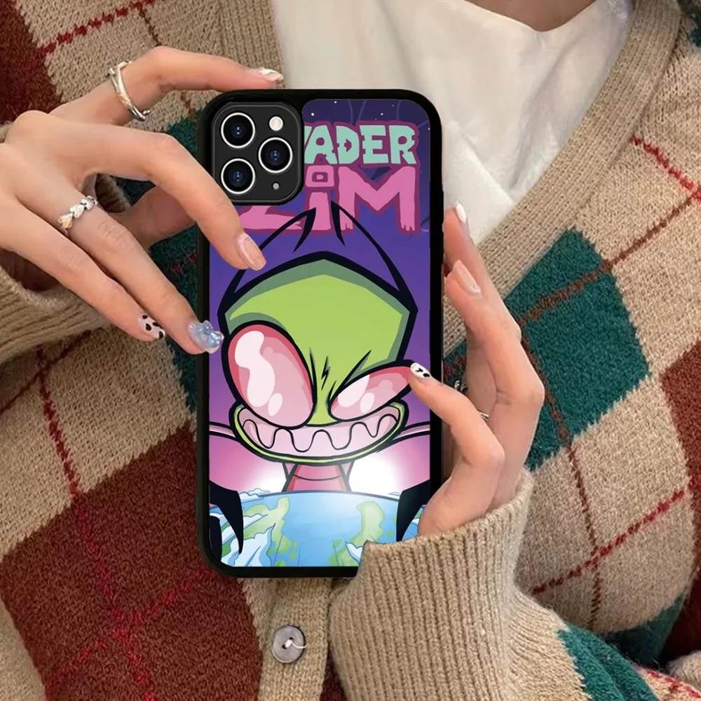 I-Invader Z-Zim Phone Case Silicone PC+TPU For IPhone 11 12 13 14 15 16 Plus Pro Max Cover