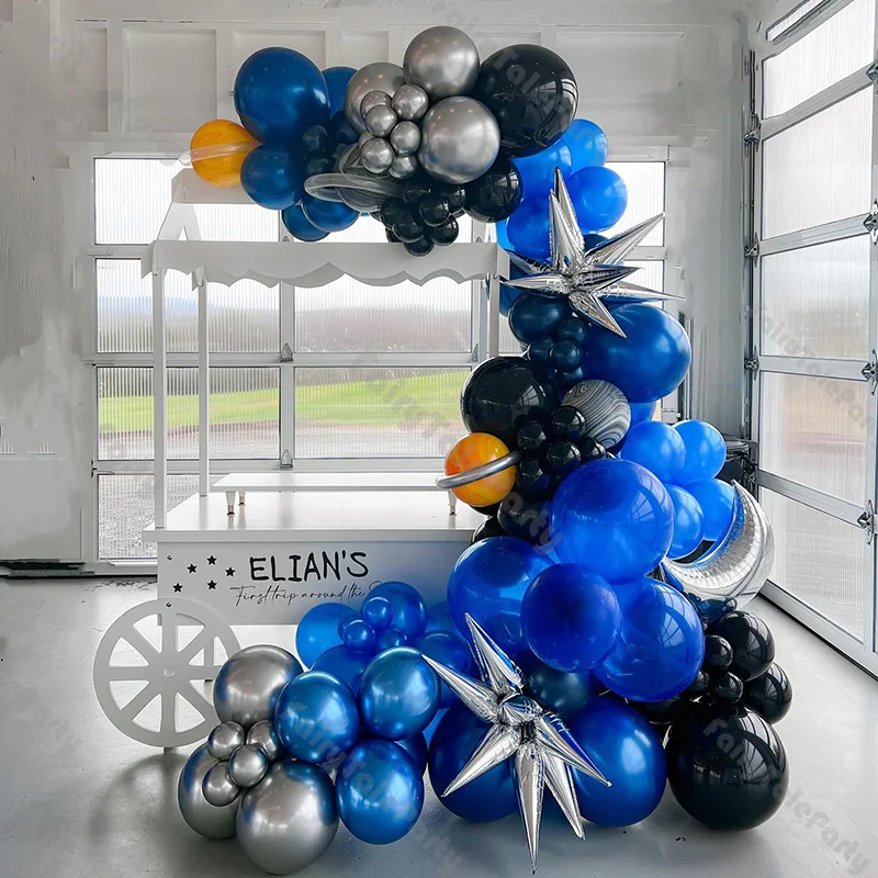 

Набор гирлянд для воздушных шаров, украшение для вечеринки в стиле Галактики, с кристаллами темно-синего цвета, Детский праздник для будуще...