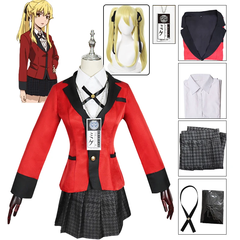 

Аниме Meari Saotome Kakegurui компульсивный геймбер косплей костюмы платье Хэллоуин костюмы для женщин школьная форма Vestido Wig