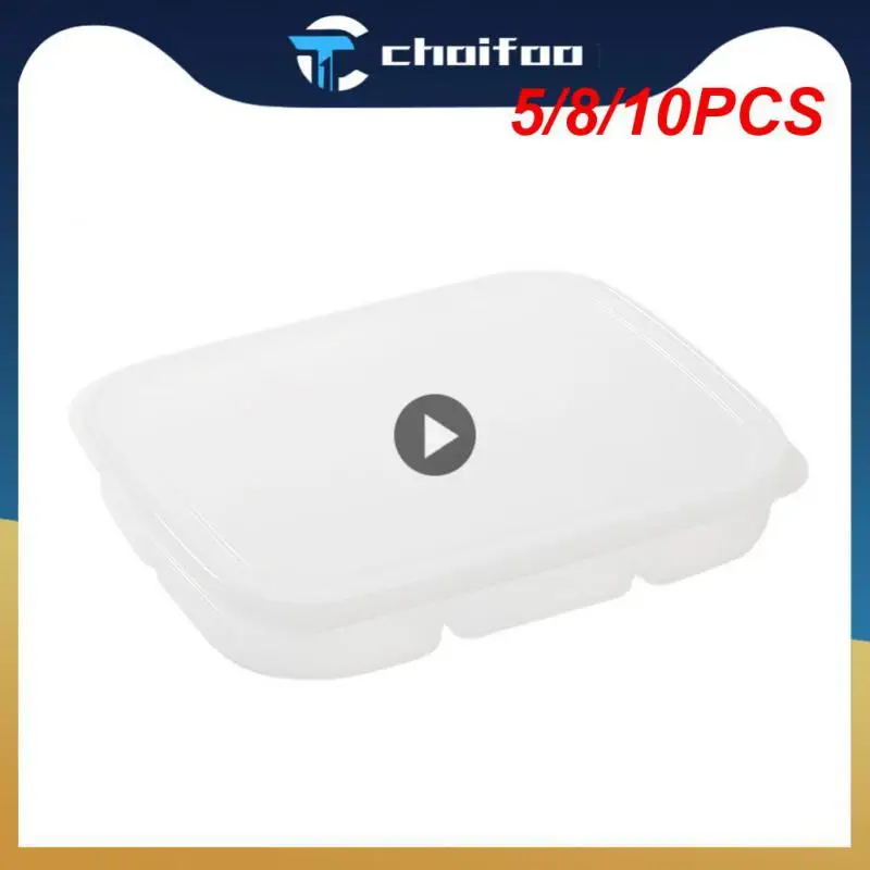 

5/8/10PCS Portable Vegetable Storage Containers No Deformation Home Organizer Partial Grid Design Temperature Resistant