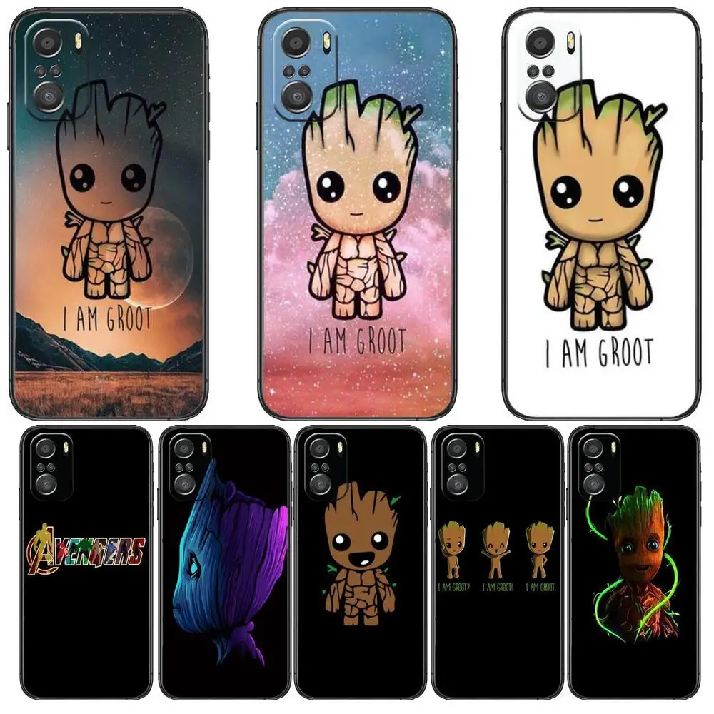 

Special Offer Groot Marvel For Xiaomi Redmi Note 10S 10 9T 9S 9 8T 8 7S 7 6 5A 5 Pro Max Soft Black Phone Case
