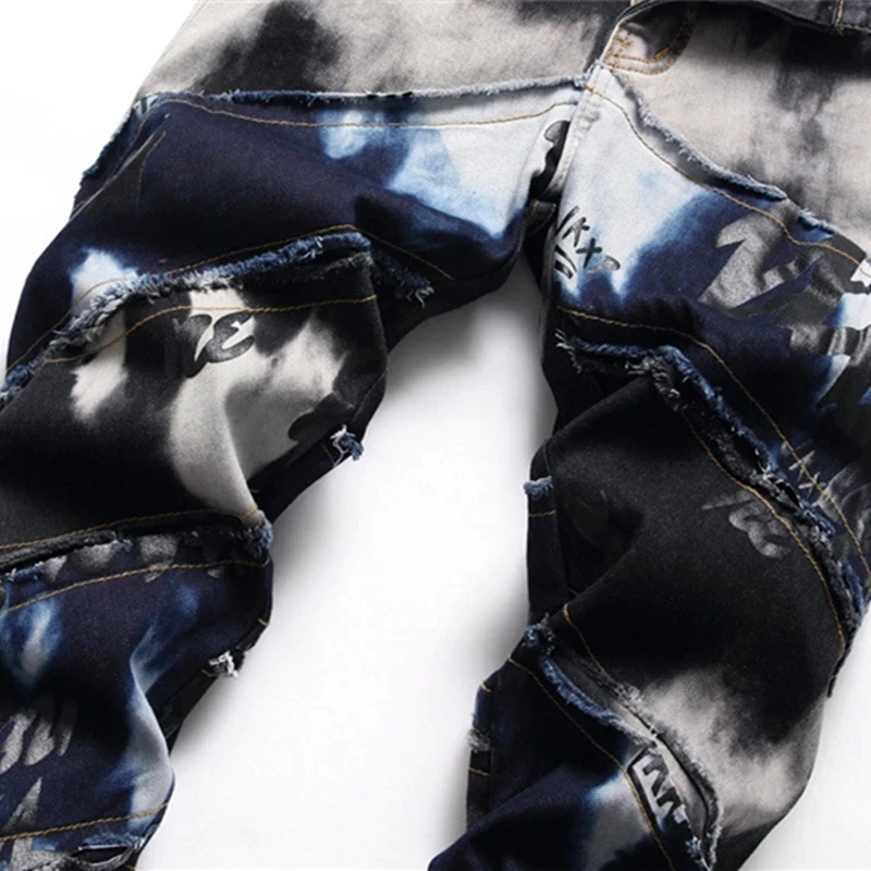 Брюки-Карандаш мужские с Мозаичным принтом штаны в европейском и американском