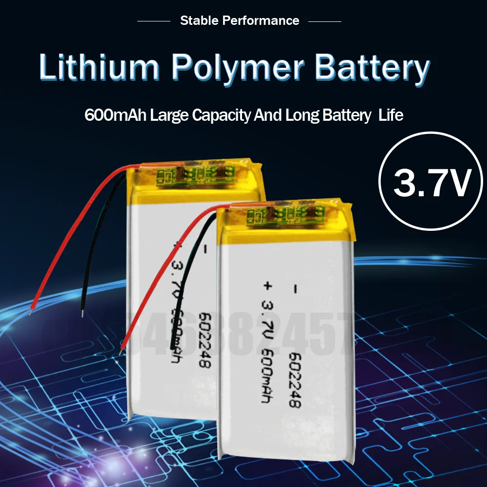 1/2 шт. литий-полимерные перезаряжаемые литий-ионные батареи 3 7 в 600 мАч 602248 для DVD