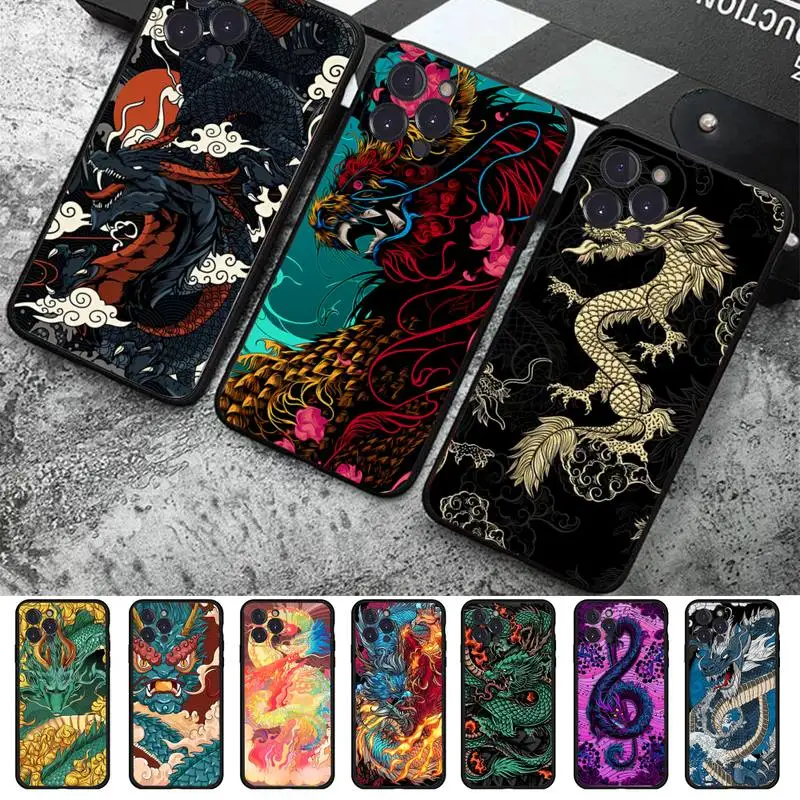 

Fashion Cute Dragon God Phone Case For iPhone 14 11 12 13 Mini Pro XS Max Cover 6 7 8 Plus X XR SE 2020 Funda Shell