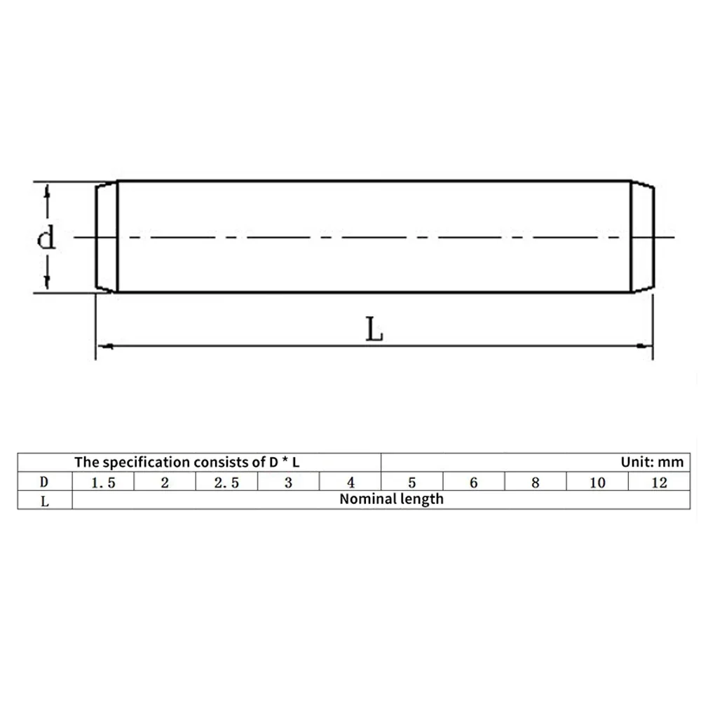 2-50 шт. цилиндрических центрирующих штифтов M1, M1.5, M2, M2.5 - M10, фиксирующие валы, цельные стержни из нержавеющей стали 304, 4-100 мм, с возможностью индивидуального заказа (art.: 3920c2bc64bcd) - 3920c2bc64bcd