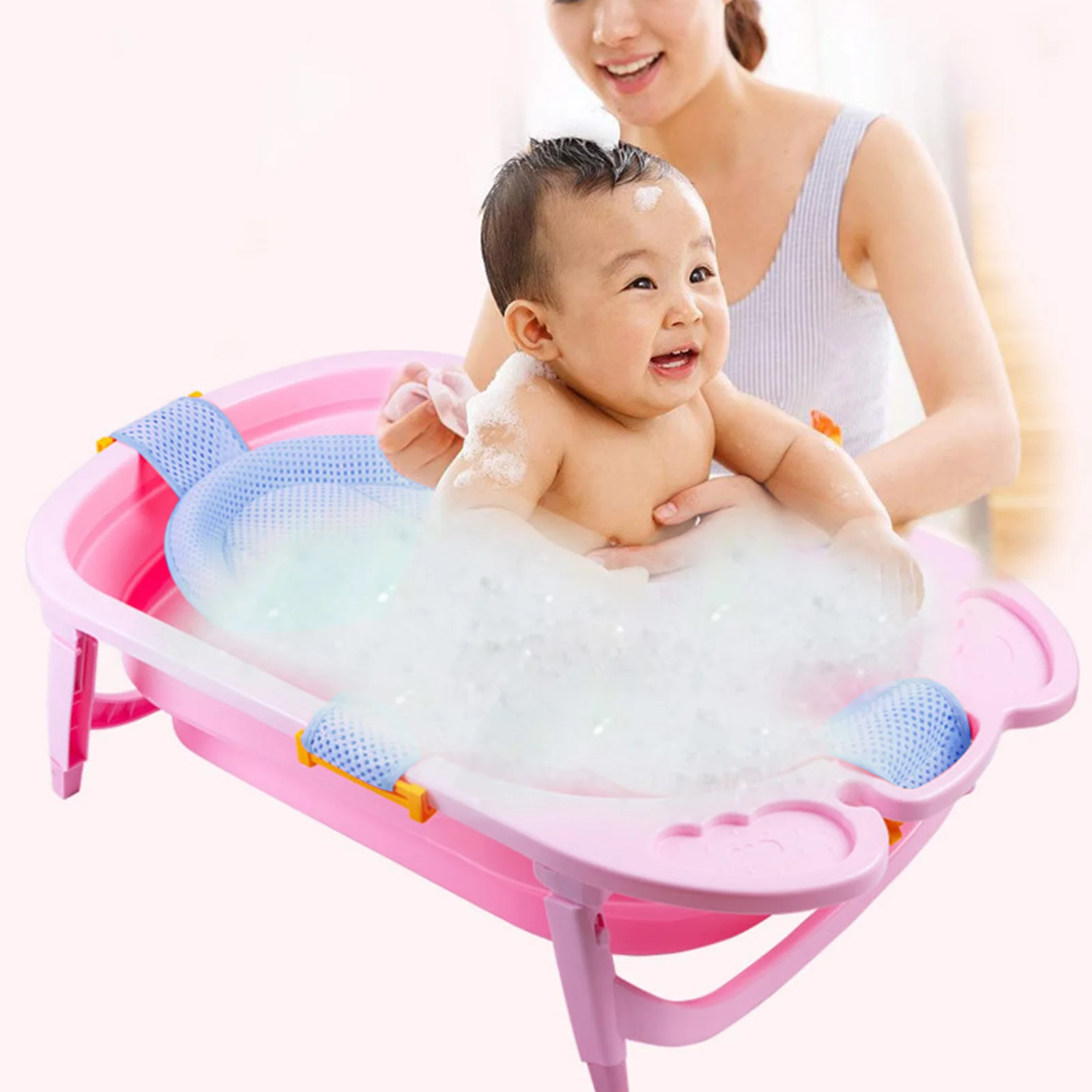 

Bath Baby Infant Bathtub Newborn Cushion Shower Pad Sling Net Seat Support Mat Mesh Chair Floating Sink Bather Sponge Pillow