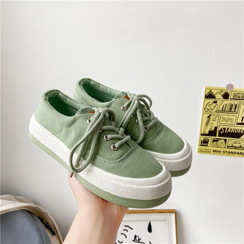 

2022 Spring Round Toe Korean Shoes Female Footwear Casual Sneaker Shallow Mouth Espadrilles For Women Clogs Platform Dress