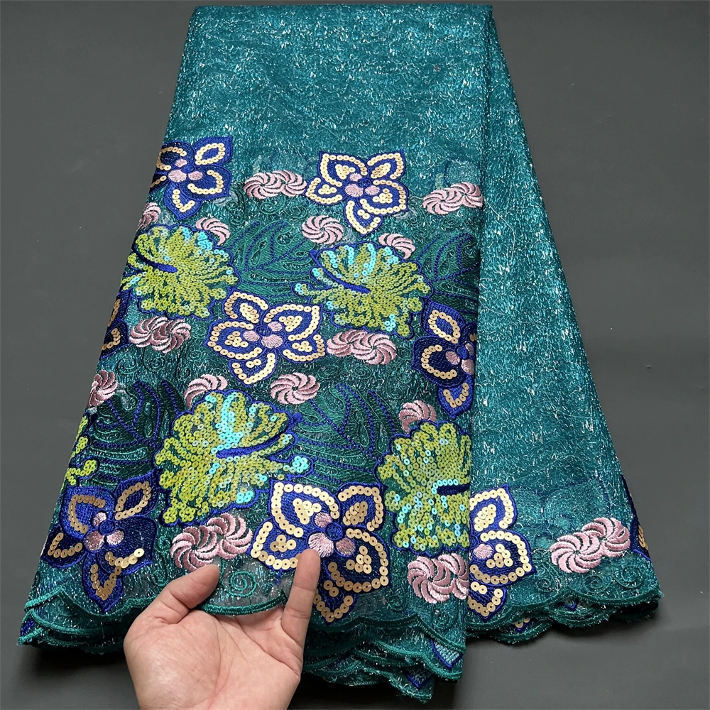 Купить Новинка 2023, ткань высокого качества с блестками и вышивкой, шитье из искусственного гипюра, 5 ярдов Pаспродажа Новинка 2023, ткань высокого качества с блестками и вышивкой, шитье из искусственного гипюра, 5 ярдов