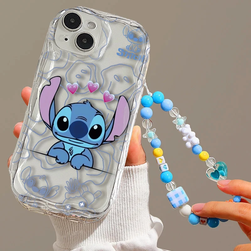 Stitch Disney Chain Case dla Infinix Smart 7 8 Pro Hot 30i 40i 40 Tecno Spark Go 2023 2024 20C 20 10 10C Phone Cover