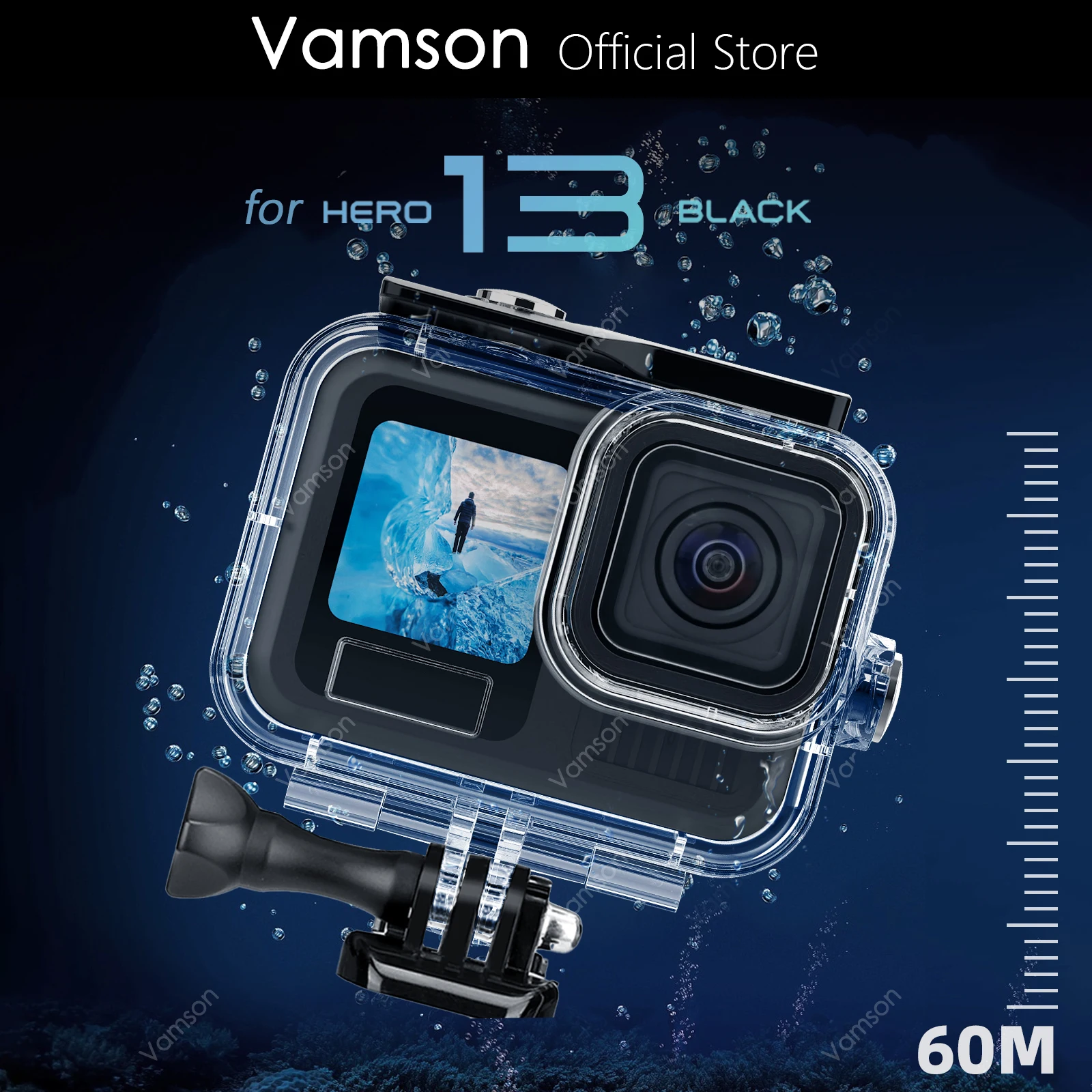 Фото Водонепроницаемый чехол для камеры Gopro Hero 13, глубина 60 м №1