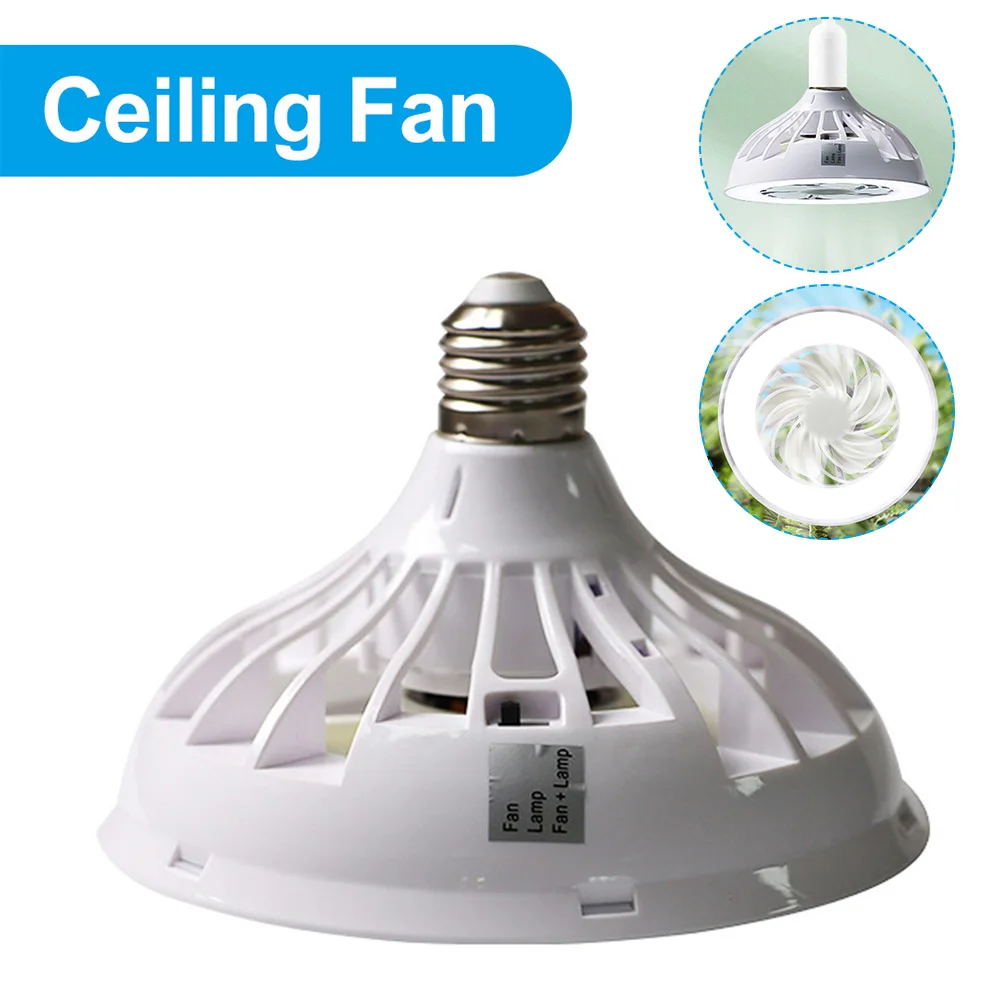 

12W Ceiling Fan with Lighting Lamp E27 Converter Base Chandelier Fan for Bedroom Living Home Silent 3 Adjustable Speeds