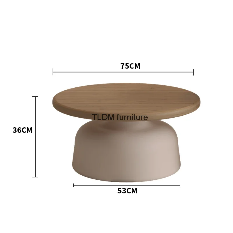 Круглый деревянный журнальный столик для спальни маленький современный