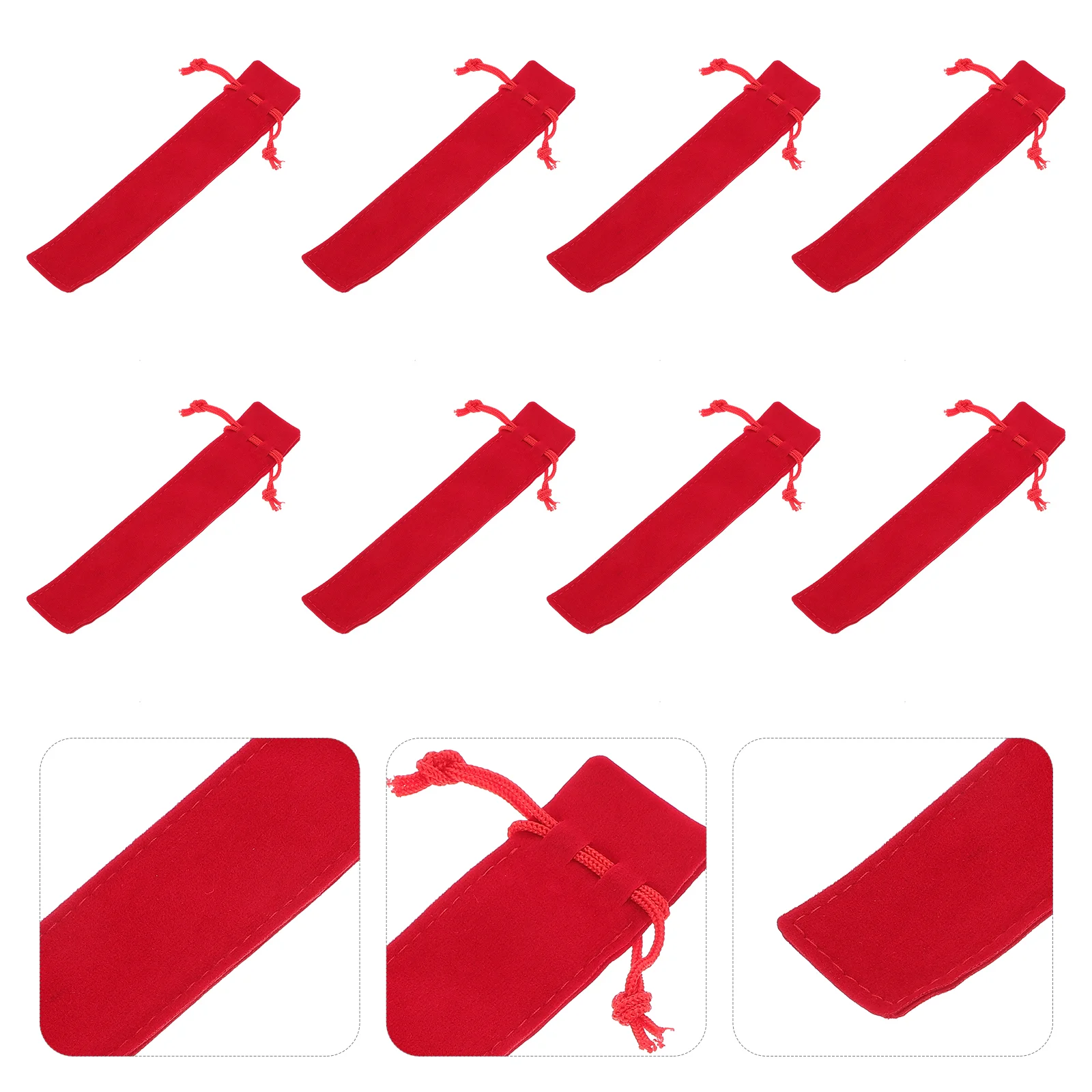 

20pcs Single Drawstring Pen Pouch Sleeve Holder Pen Case Gift Bag Set (Red)