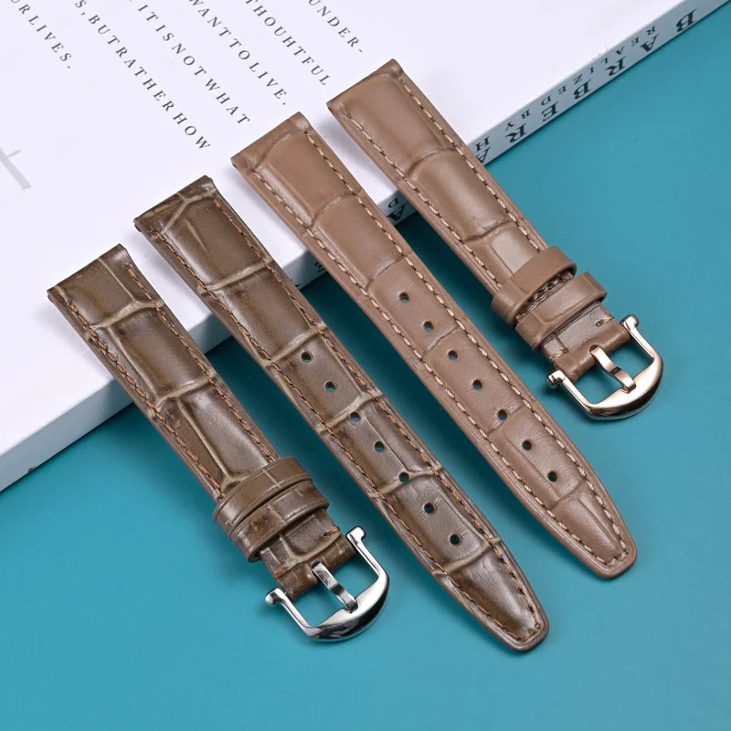 Фото Genuine Leather Watch band For IWC PORTOFINO Series Bamboo Knot Pattern Luxury Unisex Watch strap 16 18 mm №4