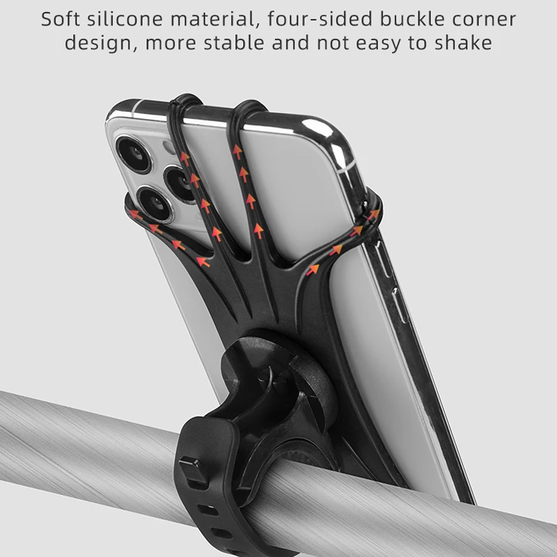 

Elastic Silicone Bike Phone Holder Adjustable For Most Phone Bicycle Stand Scooter Motorcycle Mount Support Handlebar