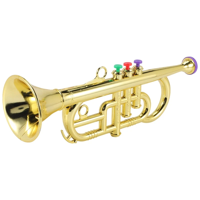 

Trumpet 3 Tones 3 Colored Keys Simulation Play Mini Musical Wind Instruments For Children Birthday Party Toy Promotion