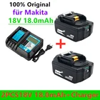 Оригинальный аккумулятор BL1860 18 в 18000 мАч литий-ионный аккумулятор для Makita 18 В батарея BL1840 BL1850 BL1830 BL1860B + 4A зарядное устройство