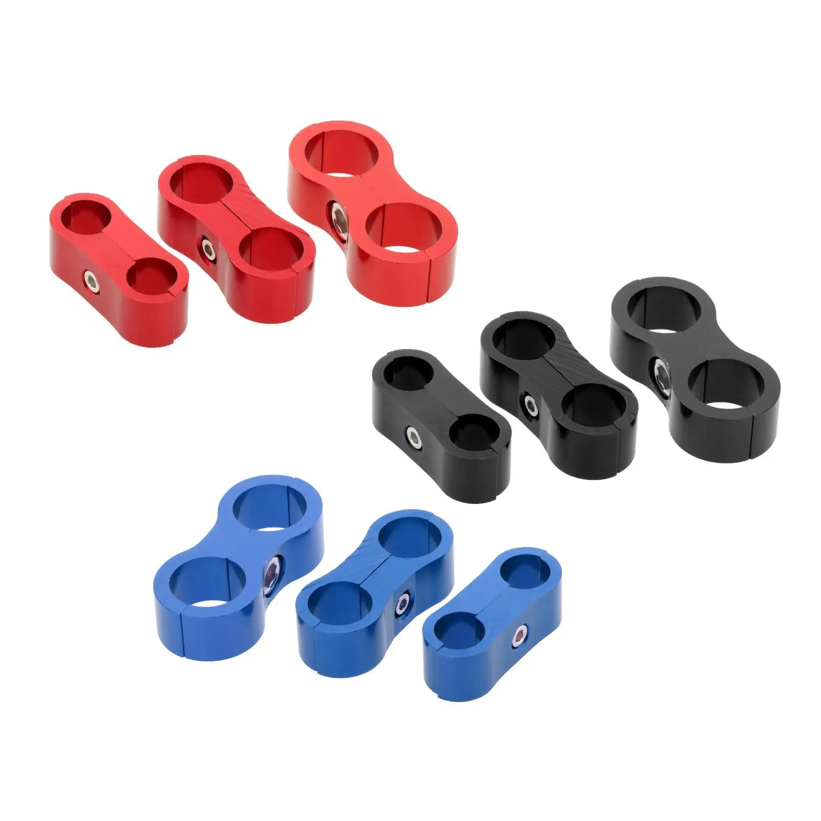 

Car Aluminum 2-Hole Hose Separator Clamp Oil Fuel Line Clamps Reusable