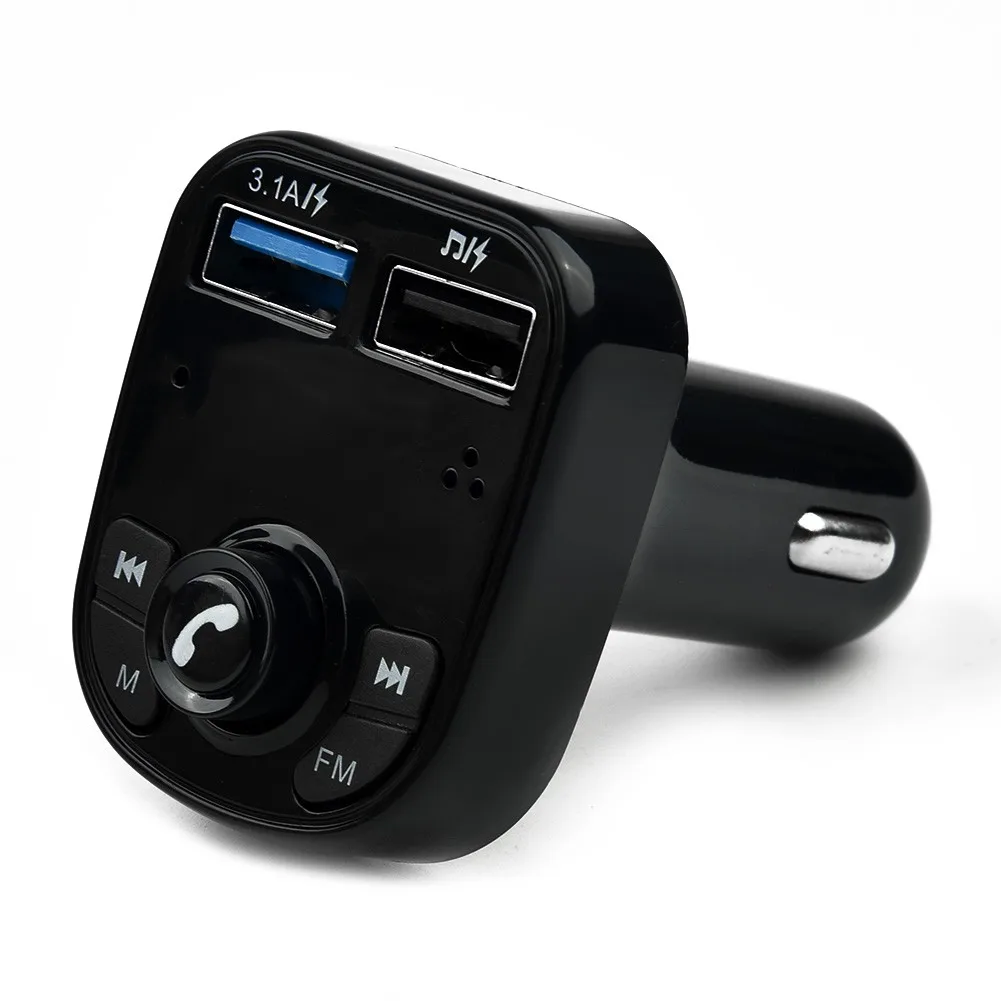 

Practical Car Transmitter Car Bluetooth V5.0 FM Transmitter Hands-Free Calls LED Voltage Display Adapter Bluetooth Car Display