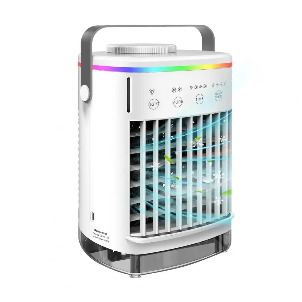 

USB Mini Air Cooler 2H/4H/6H/8H Timing White Water Cooling Fan Quiet USB Air Cooler