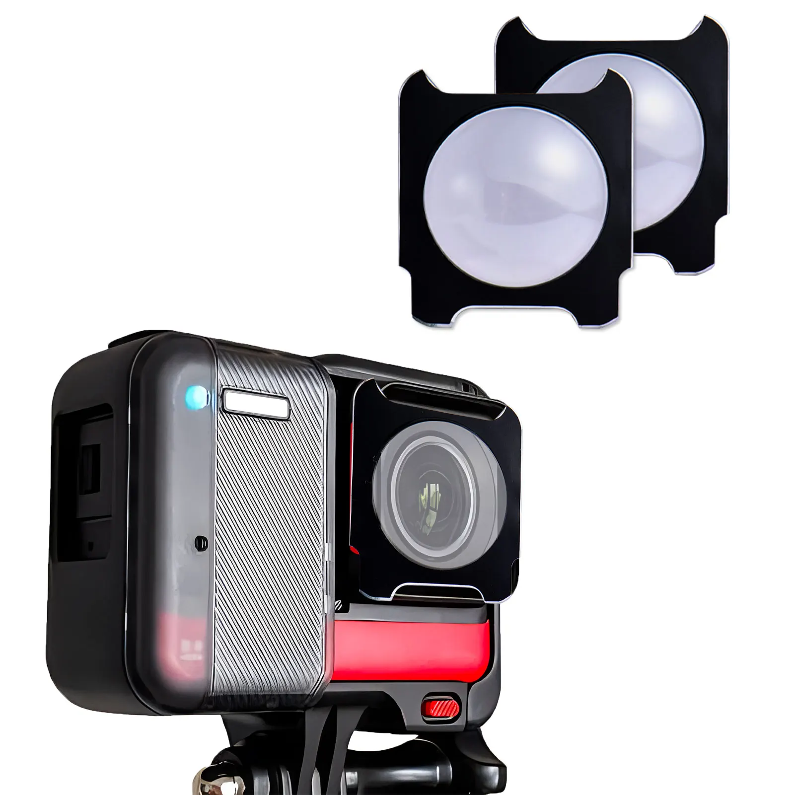

Dual Lens Guards For Insta 360 One RS/R 2 Pieces Tempered Glass Sport Camera Cover Waterproof Clear Glass Lens Cover
