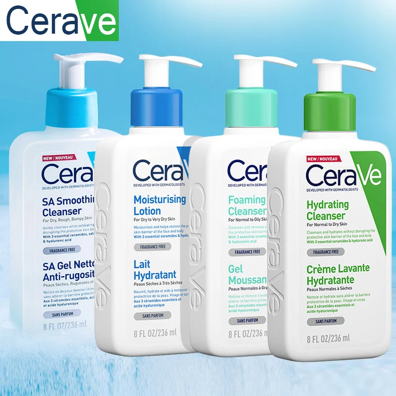

New CeraVe Hydrating Facial Cleanser Moisturizing Non-drying Non-Foaming Gentle Face Wash with Hyaluronic Acid Ceramides 236ML